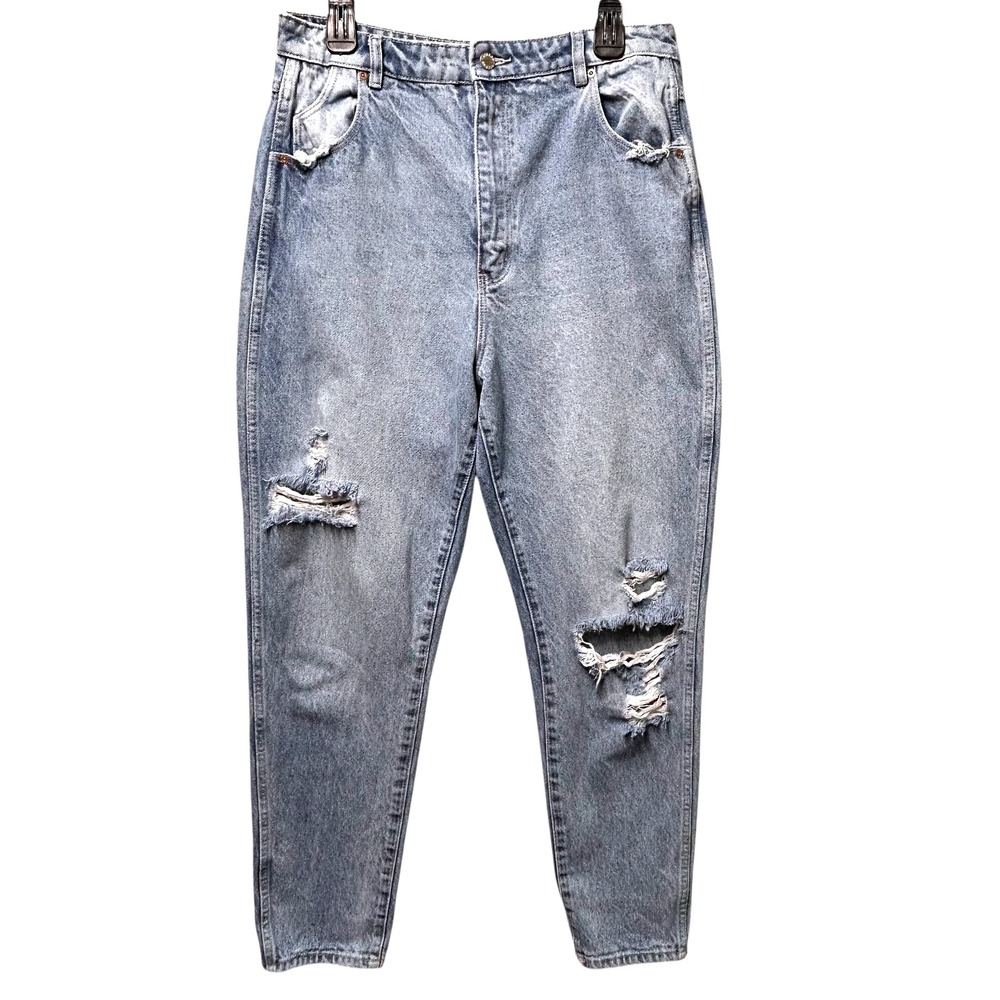 Rolla's ELLE Jeans Women's Size 32 Light Wash Distressed Super High Rise Relaxed